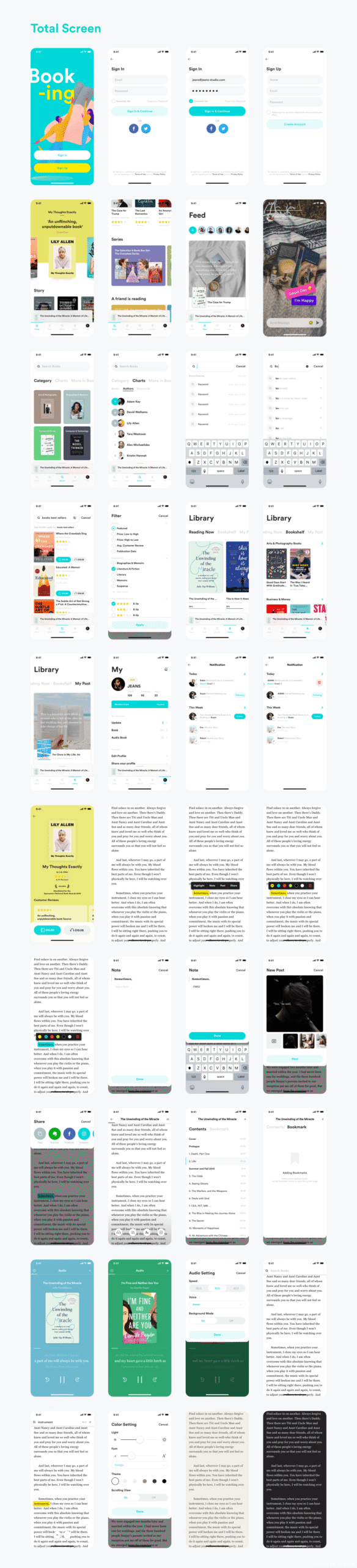Online Bookstore App UI Kit - XD Source File #9038